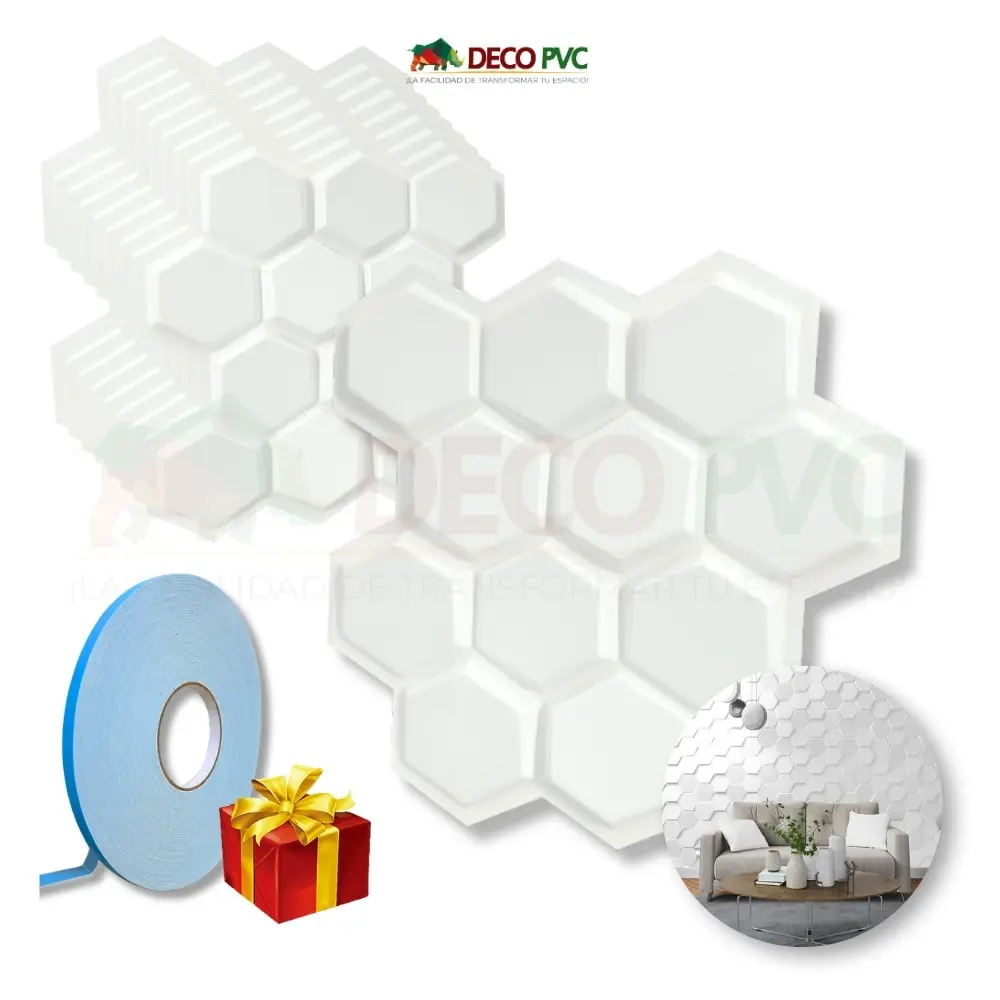 Panel Decorativo 3D 50x50cm Profesional Blanco (X2603 MIEL)