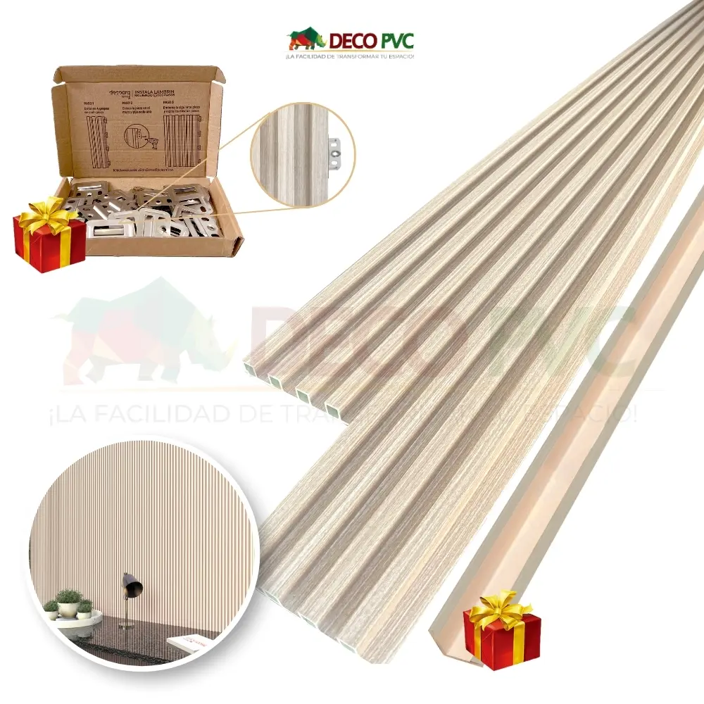 Lambrin Max - Decoslat / 6pzas / 16.8*280cm  (LM001 CREAM)