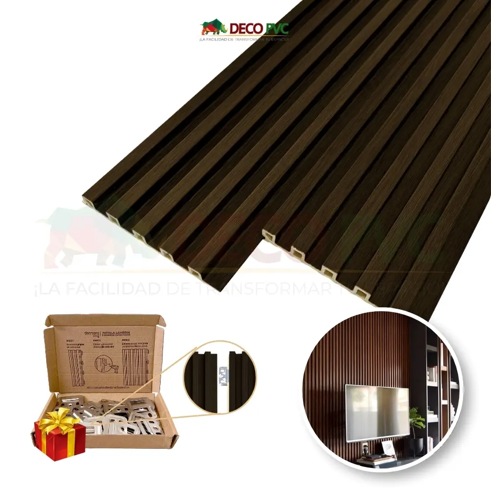 Decoslat Lambrin Plus / 10pzas / 1m*17cm (LB001 MADERA)