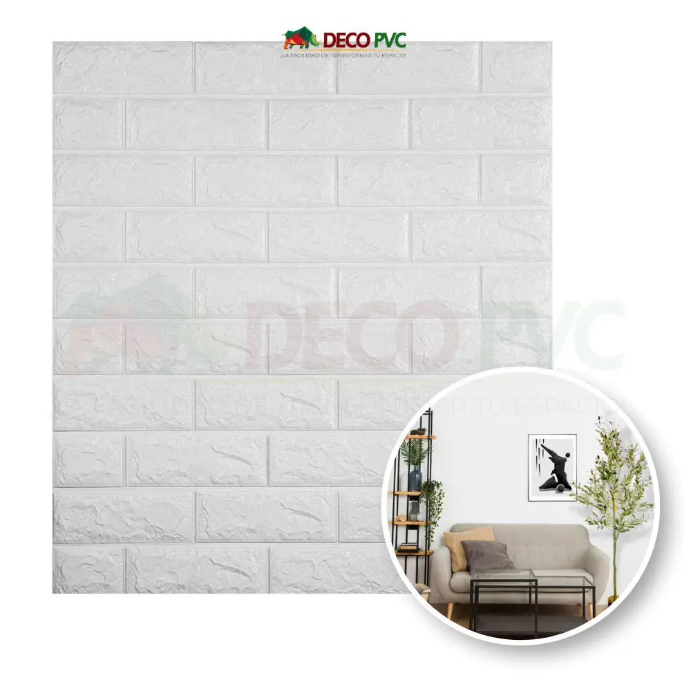 Panel Soft 3D Autoadherible Ladrillo / 10pzas / 70*77cm (Blanco Moda)