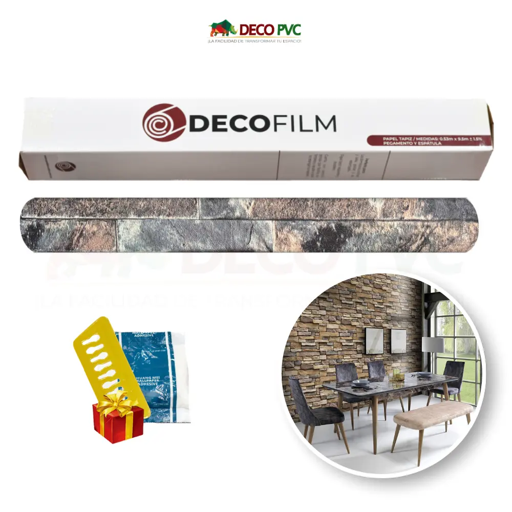 Papel Tapiz Cantera - DECOFILM® / 1 rollo / 0.53*9.5m (Cantera Gris)