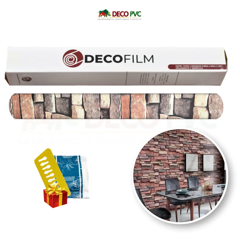 Papel Tapiz Laja - DECOFILM® / 1 rollo / 0.53*9.5m (Laja Rosada)