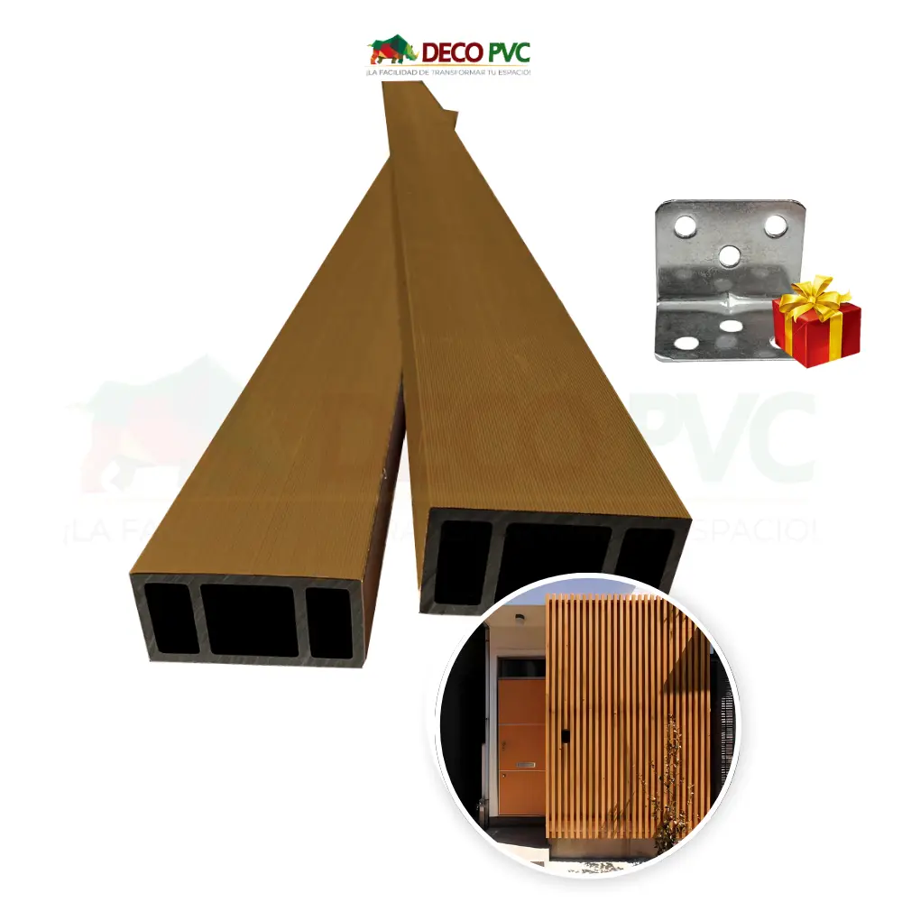 Viga para Exterior WPC / 4pzas / 5*10*280cm (VE001 Teca)