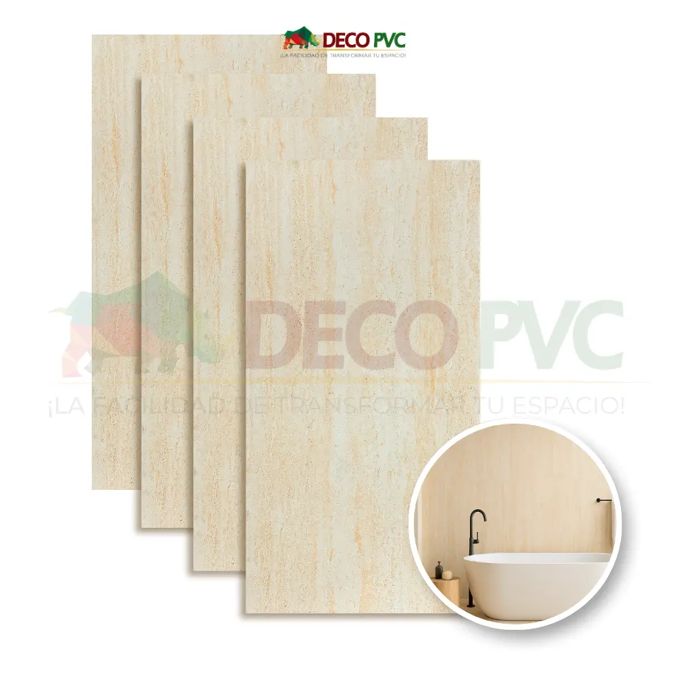 Panel de Piedra Flexible / 4pzas / 120*60cm (PF001 Travertino Beige)