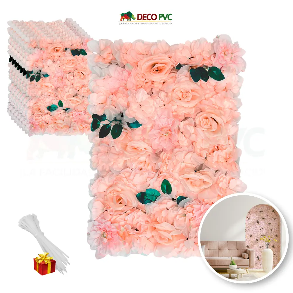 Muro Floral / Modelos Premium - DECOFLORA® / 8pzas / 60*40cm (Melón)