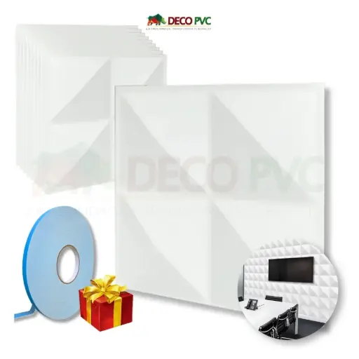 Panel Decorativo 3D 50x50cm Blanco Mate