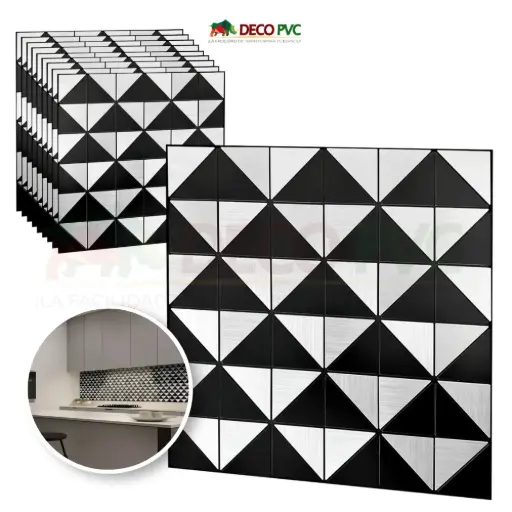 Mosaico Autoadherible Tipo Acero - Pirámide DECOFILM® / 11pzas / 30*30cm