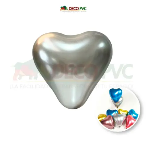 Globo Corazón Chrome 10" - BolaBola®